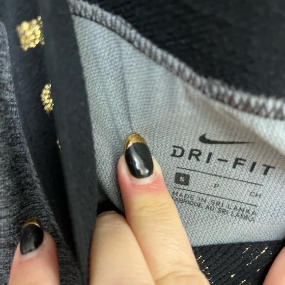 NikePro Gray Leggings with metallic gold and black trim SMALL - Picture 6 of 8